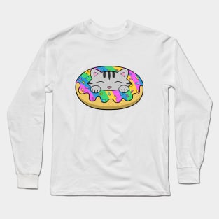 Pastel Donut Cat Long Sleeve T-Shirt